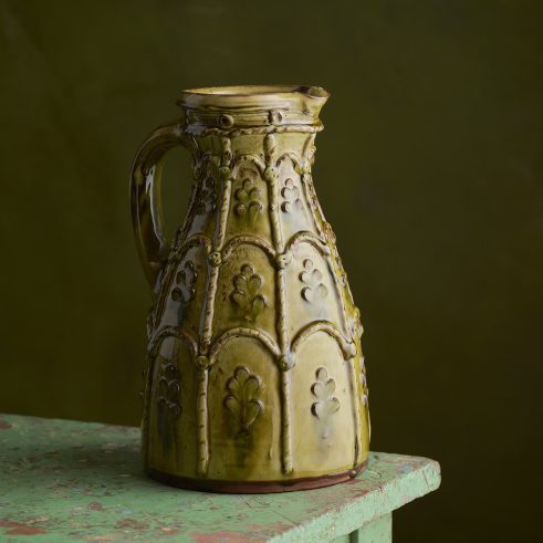 Applique Tapered Jug, Green