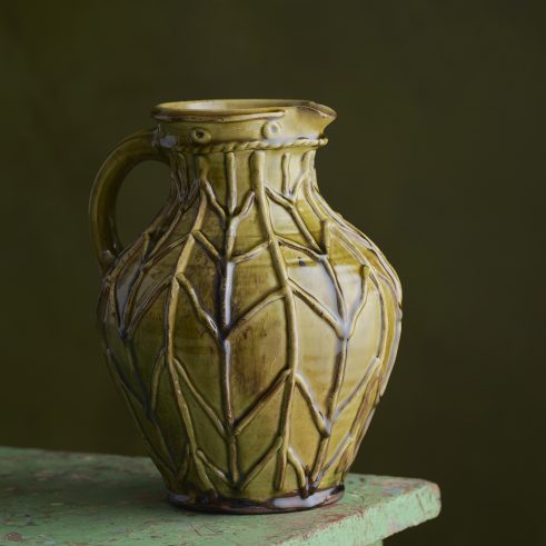 Small Applique Chevron Jug, Green