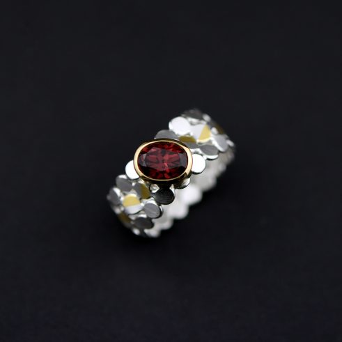 Parallelogram Garnet Ring