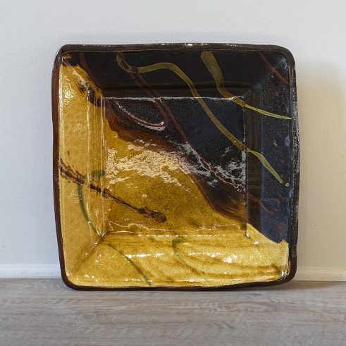 Large Honey Glaze Square Dish II