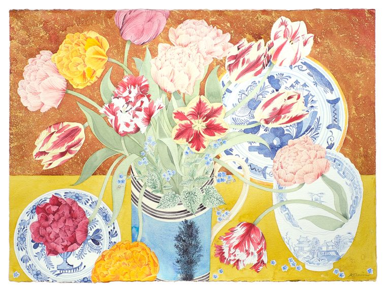 Tulips and Blue China