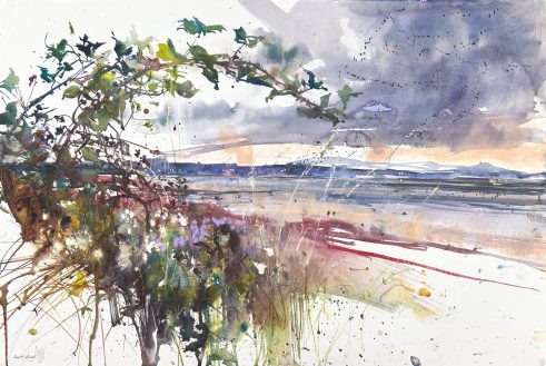 Hedgerow and Arriving Geese, Aberlady