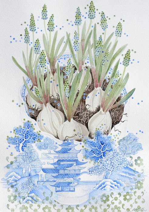 Spring Bulbs, Blue Landscape