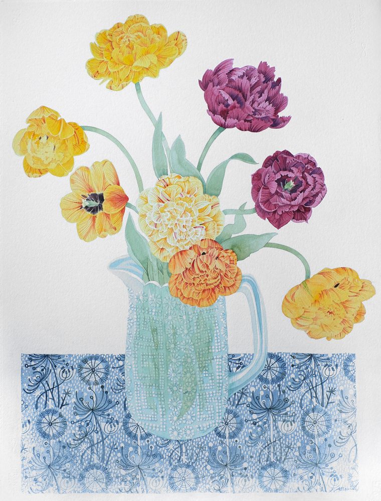 Tulips in New Town Jug