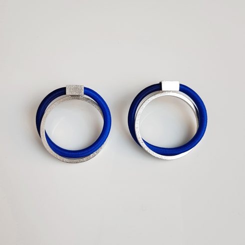 Twist & Circle Earrings (Azure & Navy)
