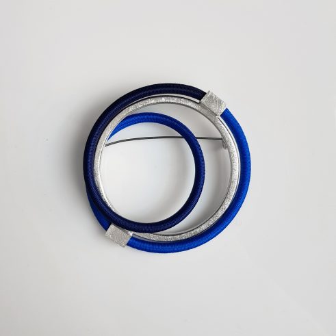 Twist & Circle Brooch (Azure & Navy)