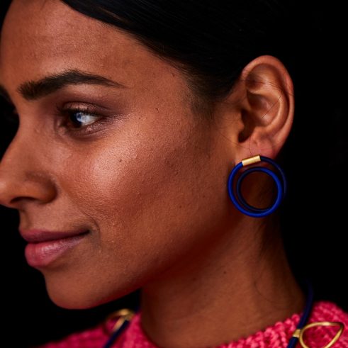 Twist Earrings (Azure & Navy)