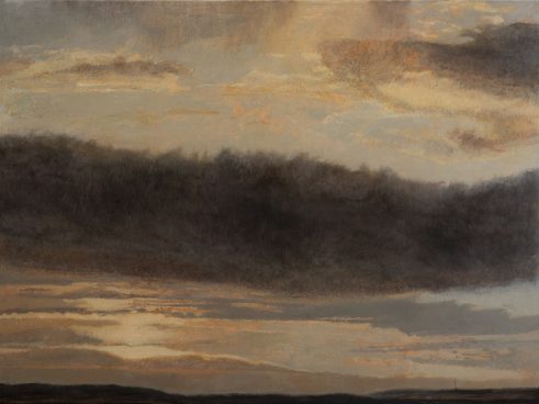 Fast Moving Cloud Above Still Land