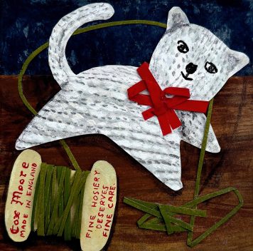 Knitted Cat Toy and Hosiery Thread