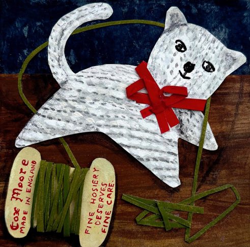 Knitted Cat Toy and Hosiery Thread