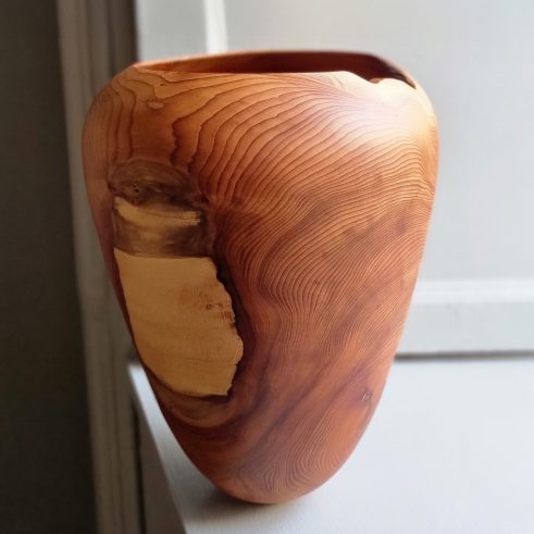 Tall Yew Vessel with White Patch