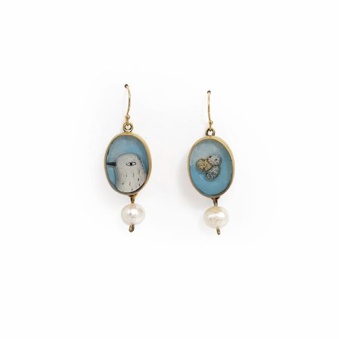 Bird and Egg Earrings