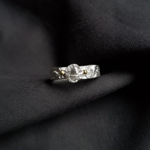 Acorn with Two Gold Beads Ring