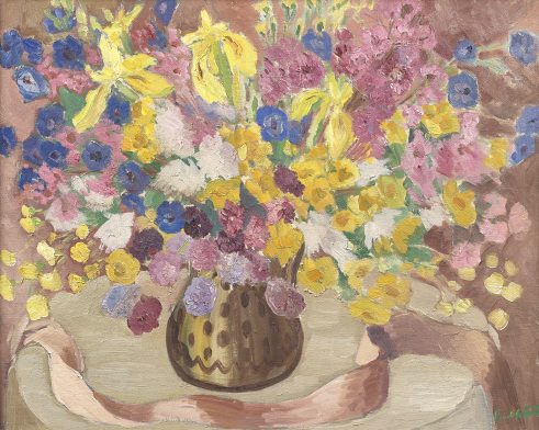 Summer Bouquet with Pink Ribbon