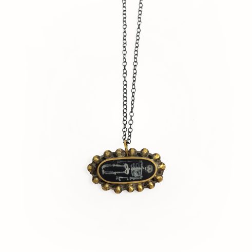 Large Bobble Edge Skeleton Pendant