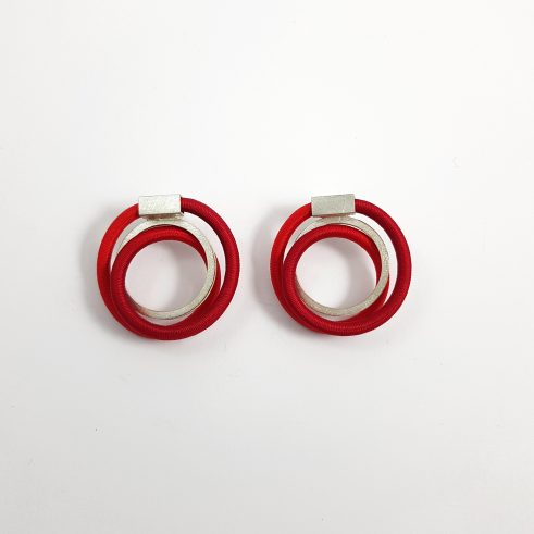 Twist & Circle Earrings (Red & Scarlet)