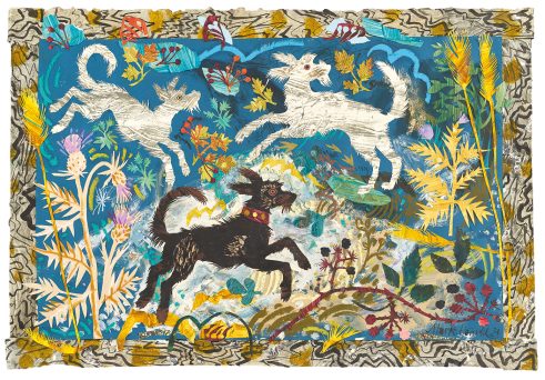 Three Dogs Playing