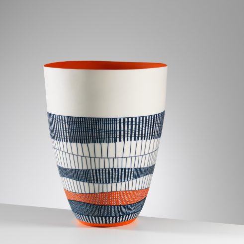 Deep Bowl with Orange Interior