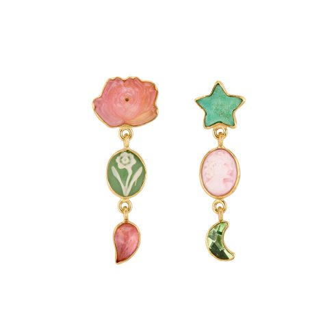 Three Charm Moving Drop Earrings II