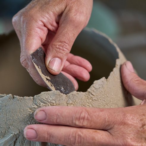 Patricia Shone at work in her studio