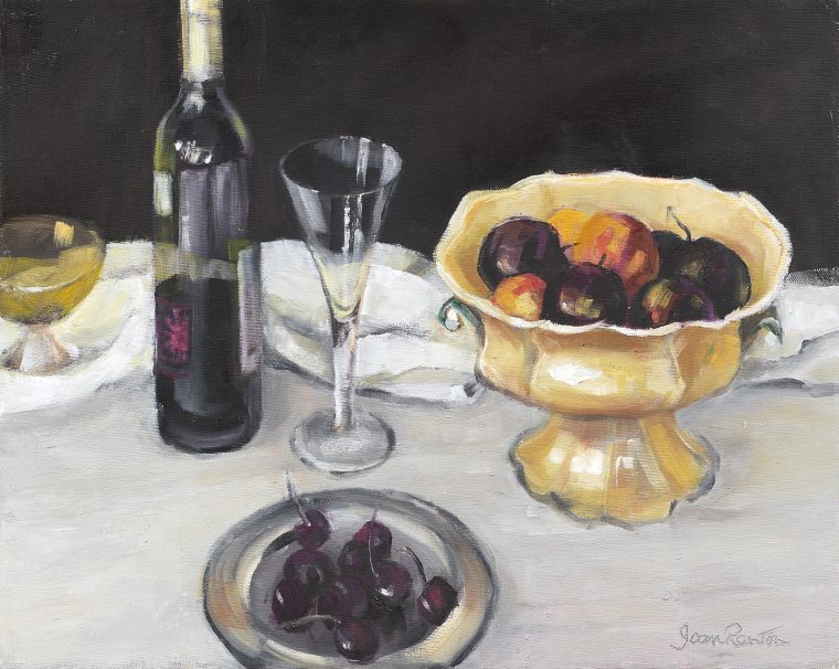 Still Life with Wine and Cherries