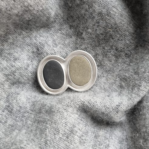 Double Pebble Brooch