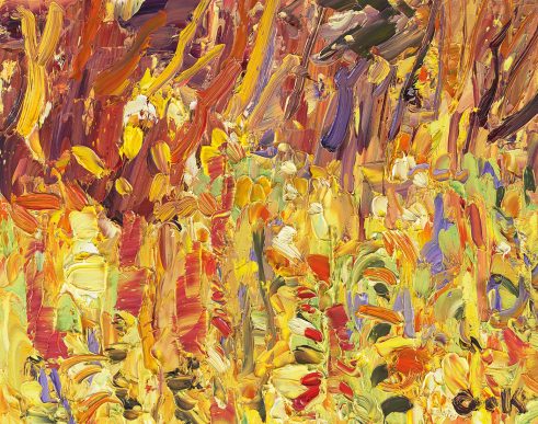 Row of Trees on Yellow