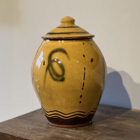 Yellow Store Jar Green Trail