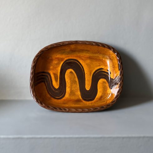 Rectangular Dish (orange/brown)