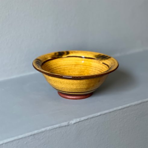 Gold Cereal Bowl (green trail rim)