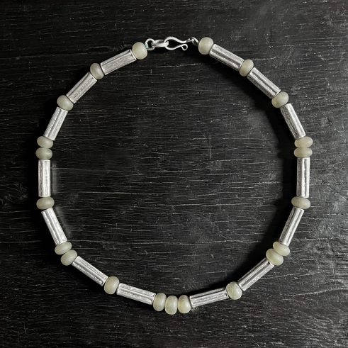 Light Green Agate and Beaded Necklace