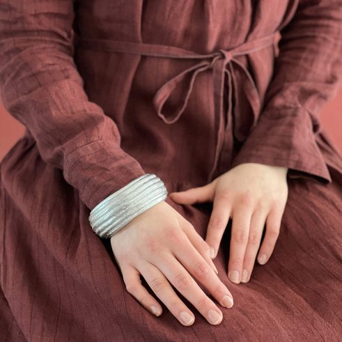 Silver Ribbed Bangle