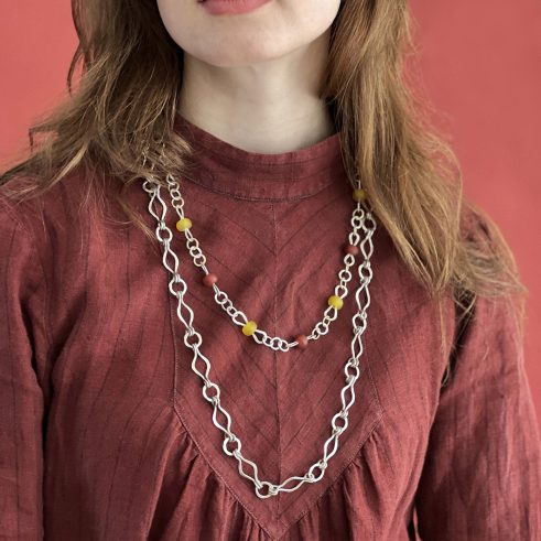 White Precious Metal Chain