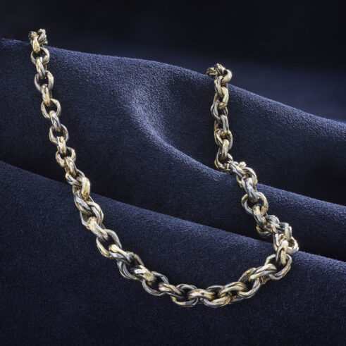 Silver/Gold Fired Graduated Chain