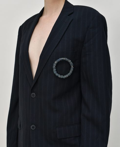 Denim Ossein Brooch