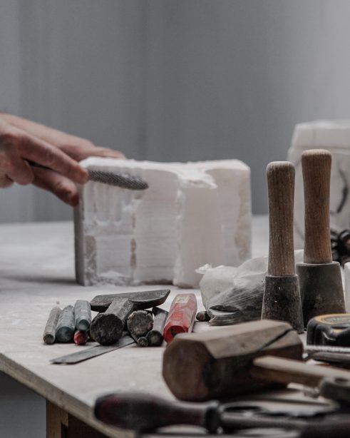 Oliver Cook; in the studio I