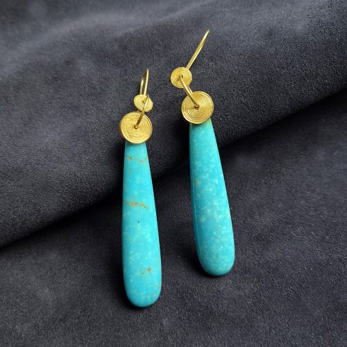 Turquoise Long Drop Earrings