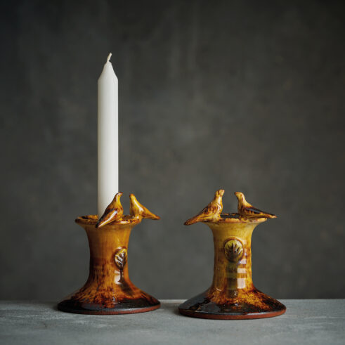 Birdie Candlesticks, Honey and Yellow