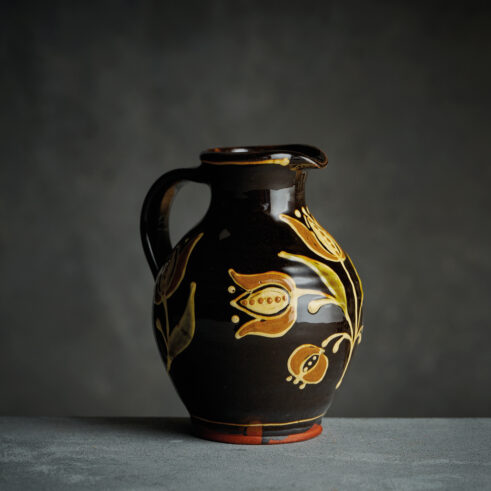 Small Tulips Jug, Black