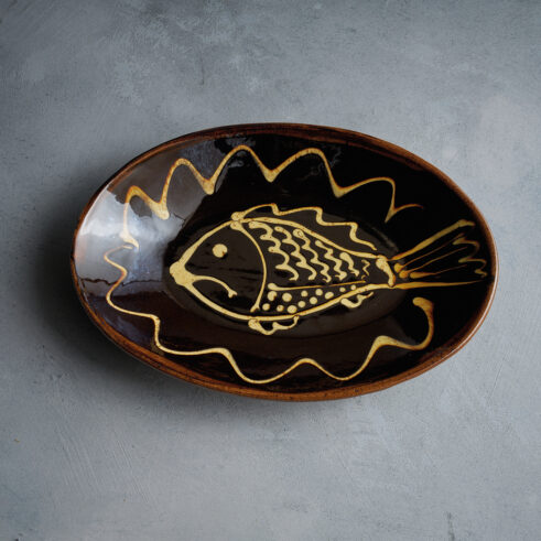 Grumpy Fish Dish, Oval, Black