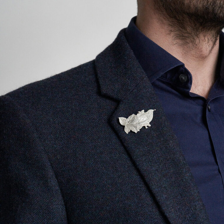 Wren and Ivy Brooch