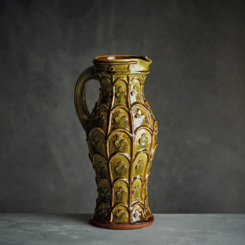 Small Applique Baluster Jug, Green