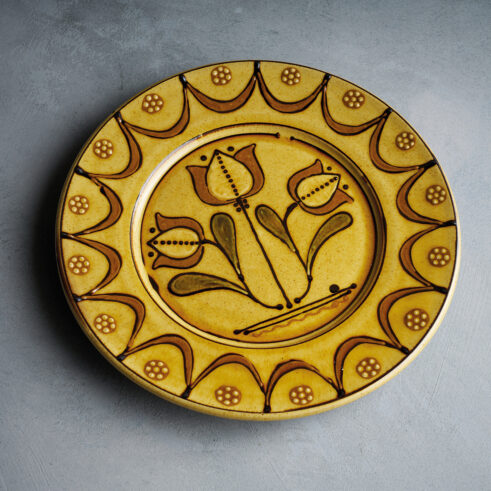 Tulips Plate, Large, Yellow