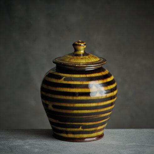 Striped Jar, Medium, Yellow