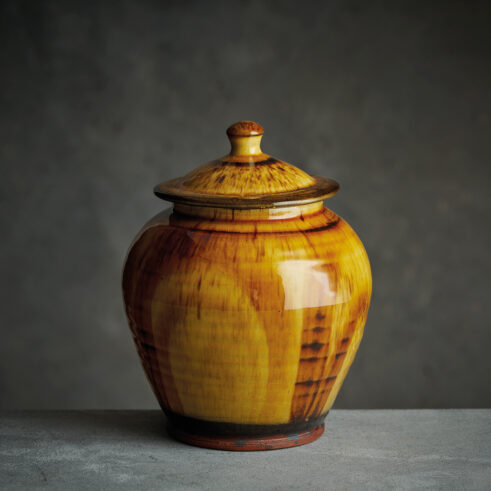 Brushwork Jar, Medium, Yellow