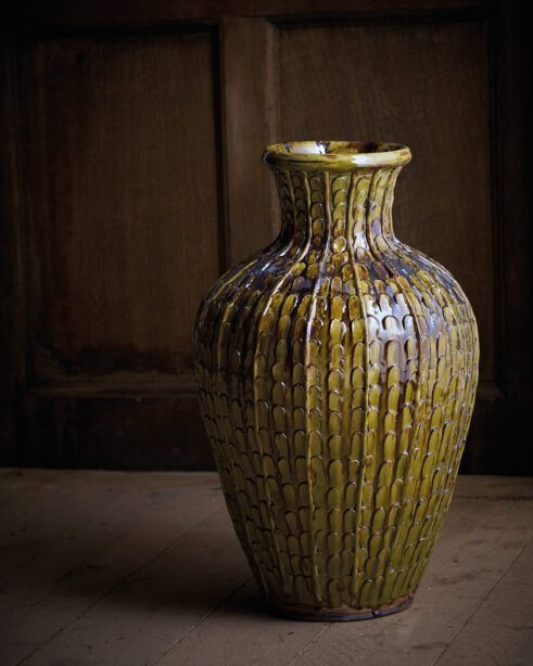 Appliqué Pellet Jar, Green