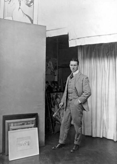 J.D. Fergusson in his Paris studio, 1910