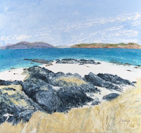 A Glimpse of Ben More from the Machair, Iona