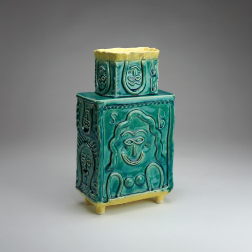 Turquoise Relief Vase