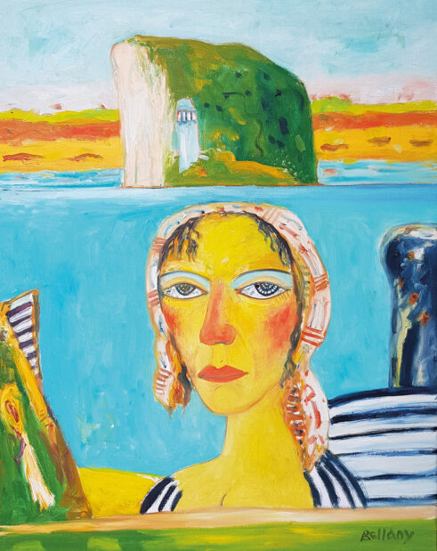 Fisherwoman and The Bass Rock
